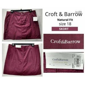 New Croft & Barrow Golf Skort 18 Burgundy